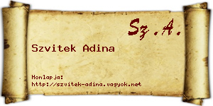 Szvitek Adina névjegykártya